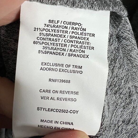 Coco + Jaimeson Long Sleeve Turtleneck Babydoll Dress Stretchy Knit Gray M - Picture 8 of 8